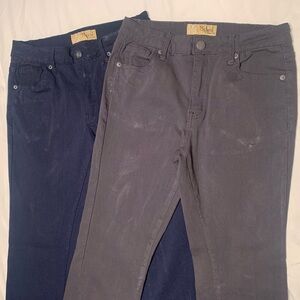 Hybrid & Company Stretch Pants Navy & Grey Size Small